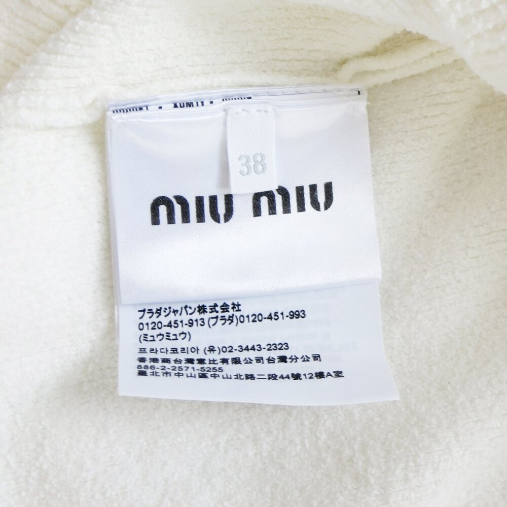 MIU MIU Off White Cotton Pique Knit Stretch Polo Shirt Sweater Top 38 - Picture 14 of 14